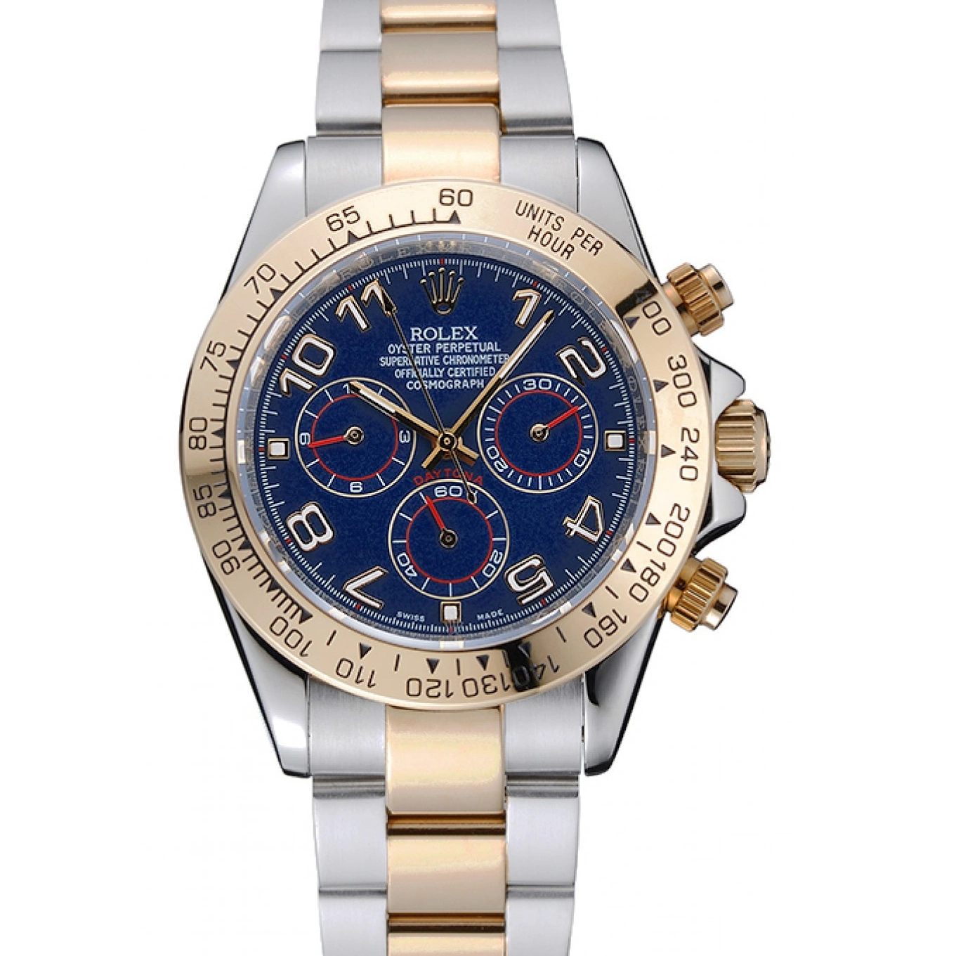 Aaa replica watch Dial Two Rolex Bracelet Blue Cosmograph Steel Stainless Tone Daytona 1454246 1013